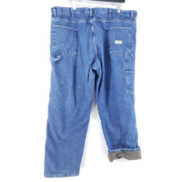 Wrangler Relaxed Fit Fleece-Lined Mens Jeans 42x30 Denim Cotton Blend - Picture 2 of 10